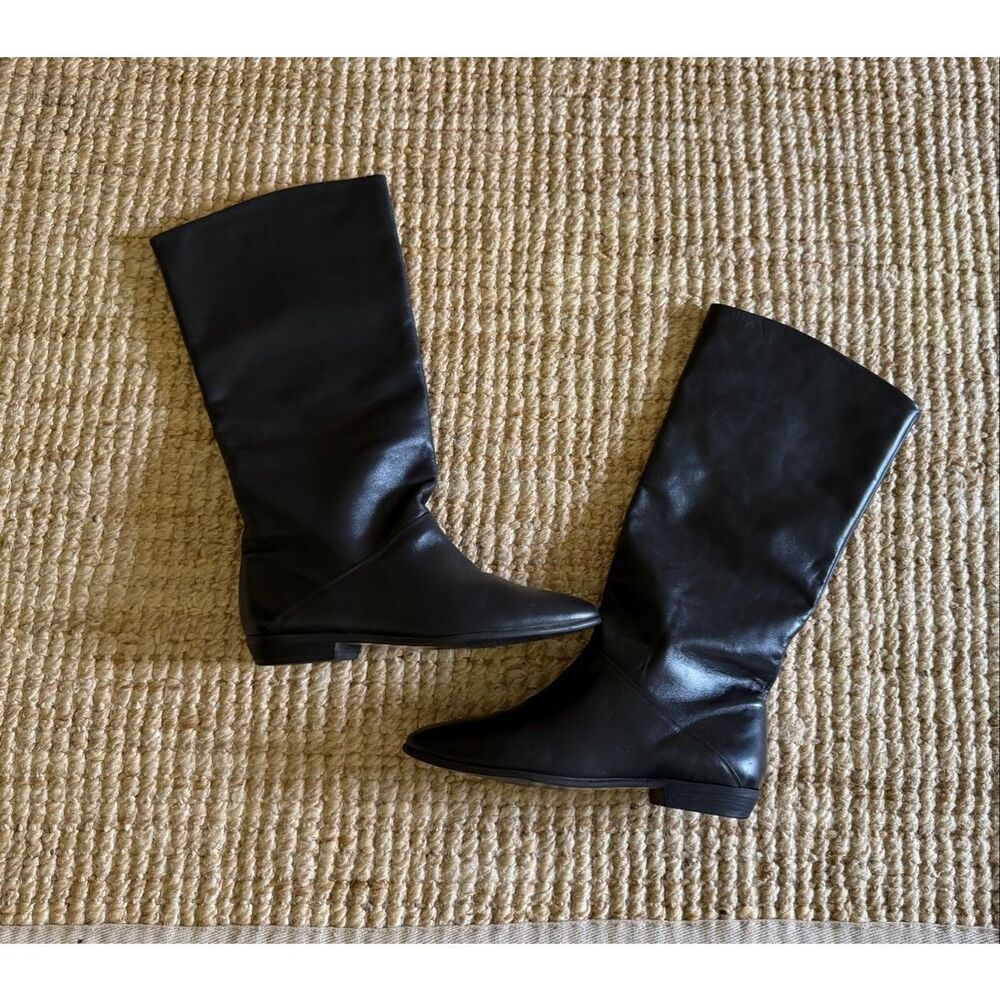 Vintage Choice 88 Black Leather Slouch Boots Size 8M